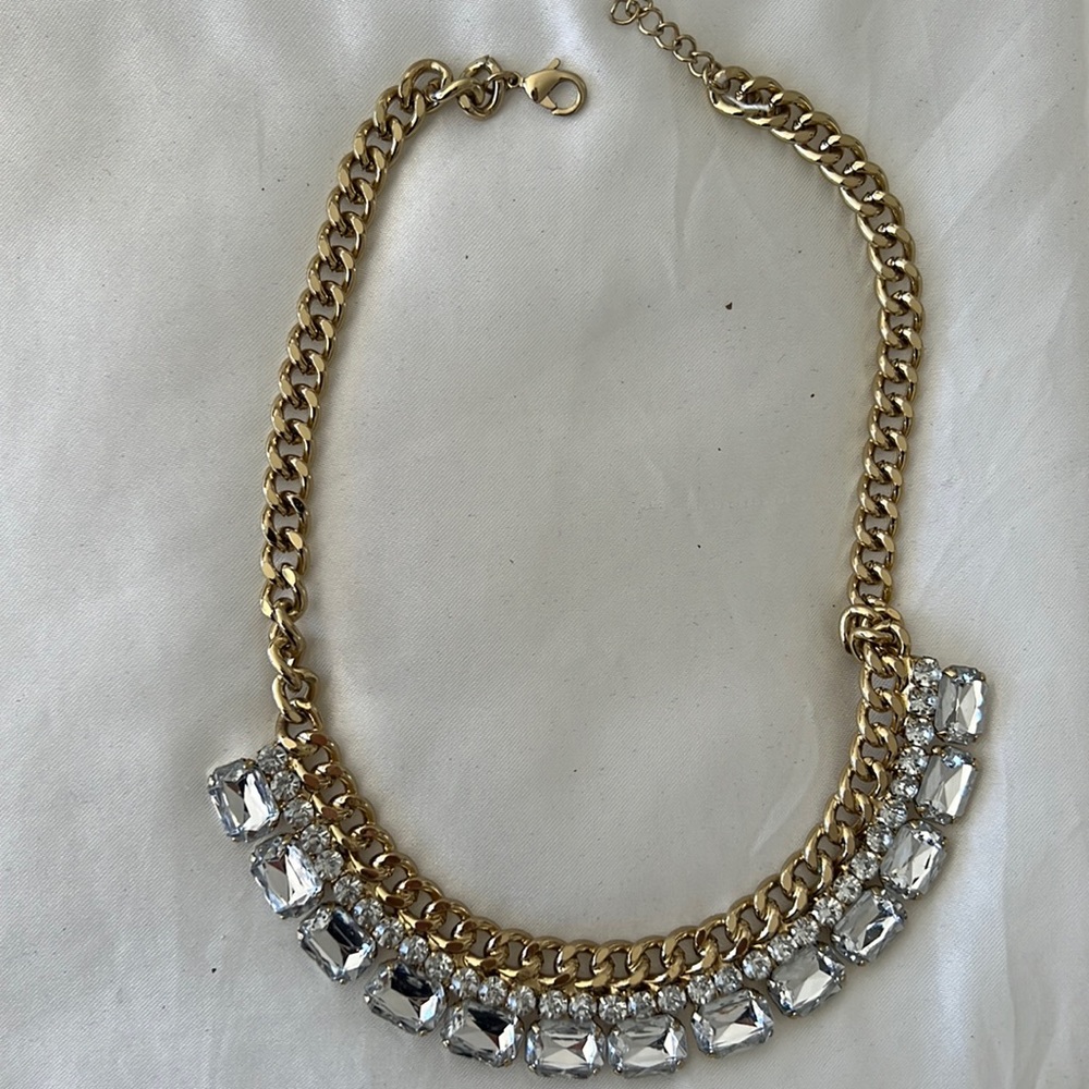 Diamond & Gold Bib Necklace